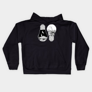 Day & Night in a lightbulb creative handdrawn Gift Kids Hoodie